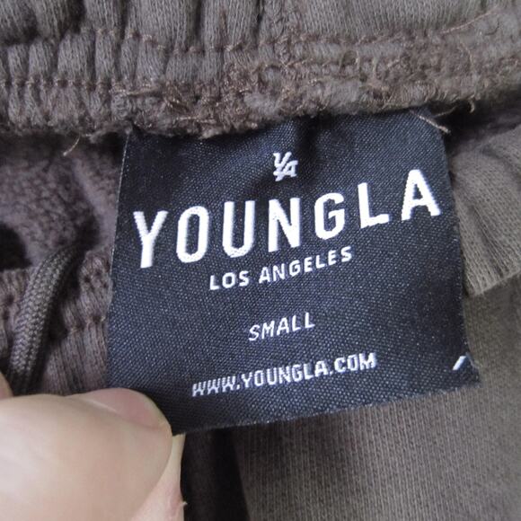 YoungLA Joggers Pants Mens Small Brown Young Ambitious Club Graphic Sweatpants - Picture 2 of 7